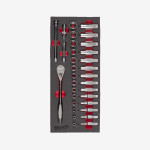 Ложемент з головками хромованими та тріскачкою 3/8'' MILWAUKEE, (32шт.)