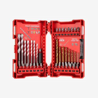 Набір біт та свердл ShW HEX / RedHEX HSS-G TiN MILWAUKEE, (39шт) Набір біт та свердл ShW HEX / RedHEX HSS-G TiN MILWAUKEE, (39шт)