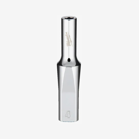 Головка хромированная метрическая удлиненная 1/4'' MILWAUKEE, 4мм