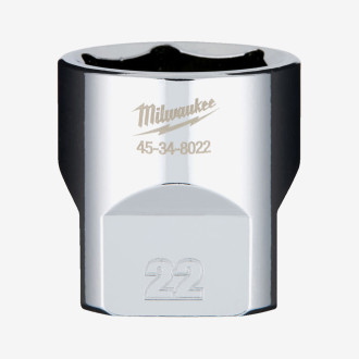 Головка хромированная метрическая 3/8'' MILWAUKEE, 22мм