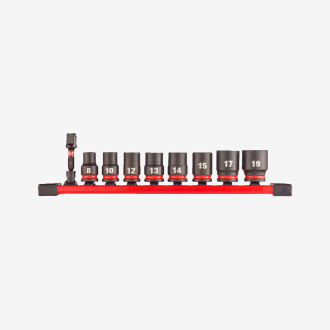 Набор головок 3/8" STD ShW MILWAUKEE, на планке, (9шт)