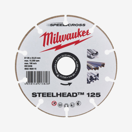 Диск алмазный Speedcross Steelhead 125 MILWAUKEE, Ø125мм, по металлу