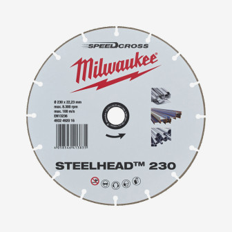 Диск алмазный Speedcross Steelhead 230 MILWAUKEE, Ø230мм, по металлу