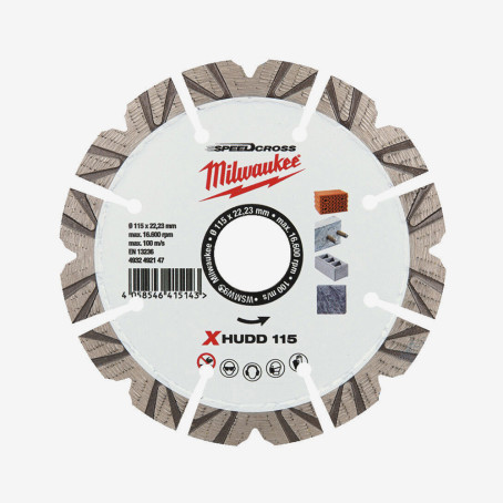 Диск алмазный Speedcross MILWAUKEE XHUDD 115, Ø115мм