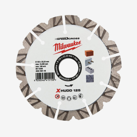 Диск алмазный Speedcross MILWAUKEE XHUDD 125, Ø125мм