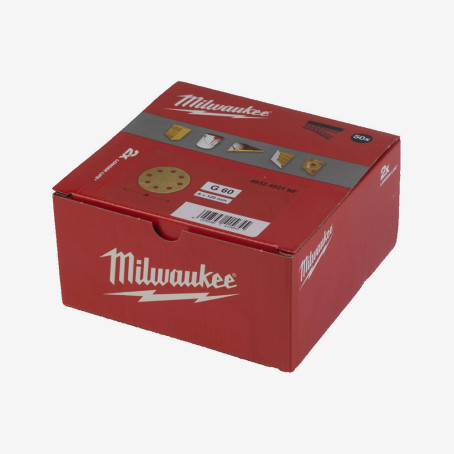 Круг шлифовальный MILWAUKEE HP 8 отв. H&L, Ø125мм, зерно 60, (50шт)