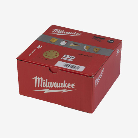 Круг шлифовальный MILWAUKEE HP 8 отв. H&L, Ø125мм, зерно 120, (50шт)