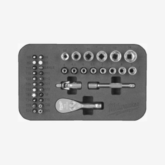 Набор бит и головок 1/4'' MILWAUKEE с храповиком, (39шт)