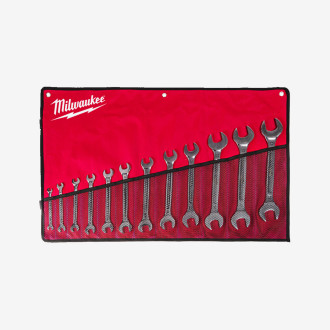 Набор ключей рожковых хромированных хромированных MILWAUKEE, (12шт.)