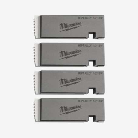 Плашки для нарізання різблення MILWAUKEE, PTR2D 1/2'' - 3/4'' BSPT ALLOY (4шт)