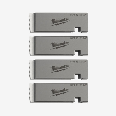 Плашки для нарізання різблення MILWAUKEE, PTR2D 1/2'' - 3/4'' BSPT HS (4шт)