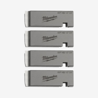 Плашки для нарізання різблення MILWAUKEE, PTR2D 1/2'' - 3/4'' BSPT HSS (4шт)