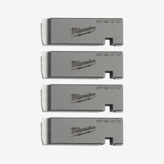 Плашки для нарезания резьбы MILWAUKEE, PTR2D 1/2'' - 3/4'' BSPT HSS (4шт)
