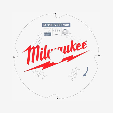 Диск пильный PFTE MILWAUKEE, Ø165х5/8х1,8мм, 4 зуб.