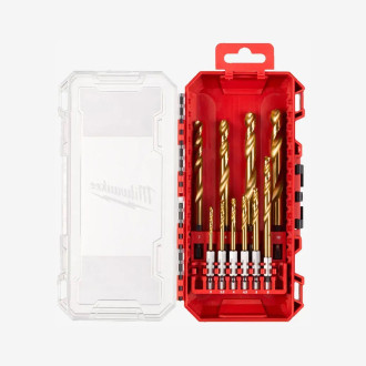 Набор сверл по металлу PACKOUT RedHEX HSS-G TiN MILWAUKEE, (10шт)