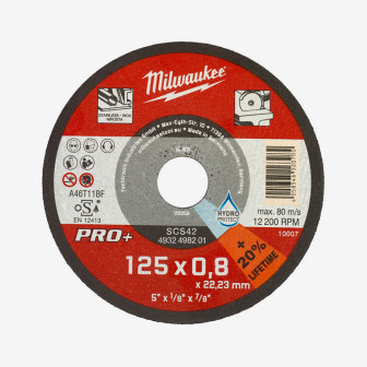 Диск відрізний по металу MILWAUKEE, SCS 42/125х0.8 PRO+, Ø125мм