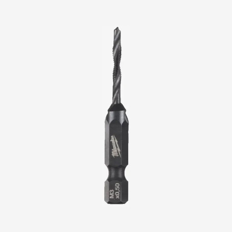 Сверло-метчик 1/4 HEX комбинированное 3-в-1 HSS-G MILWAUKEE, M3x52мм