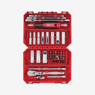 Набор бит, головок хромированных с трещеткой 1/4'' и ключей MILWAUKEE, (42шт)