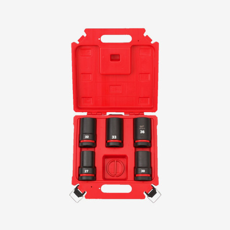 Набор головок 1'' STD SHOCKWAVE MILWAUKEE, удлиненных (27-36мм) (5шт), пластиковый кейс