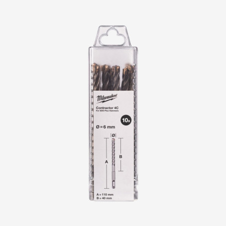 Бур SDS-PLUS 4C Contractor MILWAUKEE, Ø16х310мм
