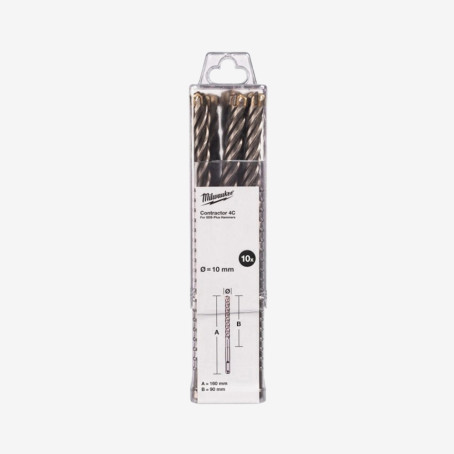 Бур SDS-PLUS 4C Contractor MILWAUKEE, Ø16х160мм