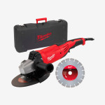 Шлифмашина угловая MILWAUKEE, AG 22-230 DMS-DSET, 2200Вт, Ø230мм (+ алмазный диск)