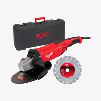 Шлифмашина угловая MILWAUKEE, AG 22-230 DMS-DSET, 2200Вт, Ø230мм (+ алмазный диск)