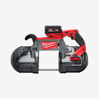 Пила стрічкова акумуляторна MILWAUKEE, M18 CBS125-502C (+зар.пр., 2 акум.Х 5Аг, кейс)