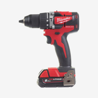 Дриль-шурупокрут з ударом акумуляторний MILWAUKEE, M18 CBLPD-202C, 60Нм, (+ заряд.пристрій, 2 акум.Х 2Аг, кейс)