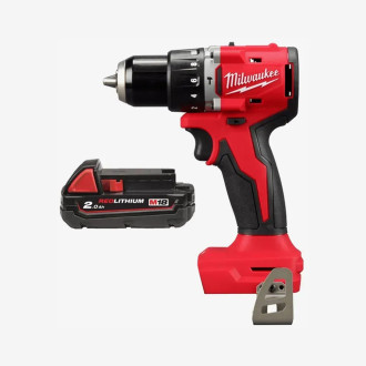 Дрель-шуруповерт с ударом аккумуляторный MILWAUKEE, M18 BLPDRC-0, 60Нм (+акк., M18 B2 (2Ач))