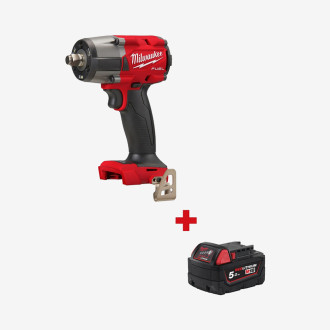 Аккумуляторный гайковерт 1/2" MILWAUKEE, M18 FMTIW2F12-0, 881 Нм (+аккумулятор, M18 B5 (5 Ач))