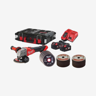 Шлифмашина угловая аккумуляторная MILWAUKEE, M18 FSAG125XB100P-502P, Ø125мм (+2 набори дисків, зарядное устройство, 2аккум. Х 5Ач, кейс PACKOUT)