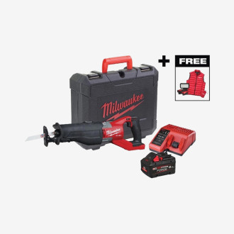 Пила шабельна акумуляторна MILWAUKEE, M18 FSX-801C (+зар.пр., 1 акум.Х 8Аг, кейс) FORGE™+жилет