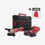 Шліфмашина кутова - болгарка акумуляторна безщіткова MILWAUKEE M18 BLSAG125XPD-402X діаметр 125мм + жилетка