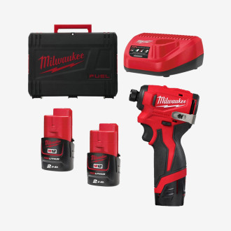 Винтоверт аккумуляторный 1/4'' HEX MILWAUKEE M12 BLIDRC-202C (124 Нм) (+зарядное устройство, 2 акк., HD кейс)