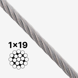 Трос 1x19 DIN 3053 нержавіюча сталь A4
