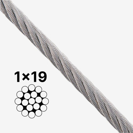 Трос 1x19 DIN 3053 нержавеющая сталь A4