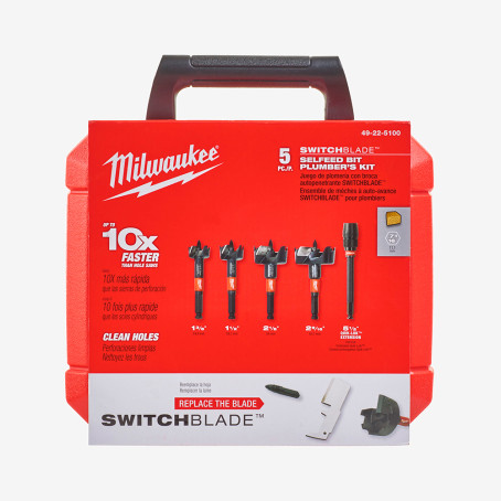 Набор самоврезных насадок Switchable Selfeed MILWAUKEE Ø 35/38/54/65