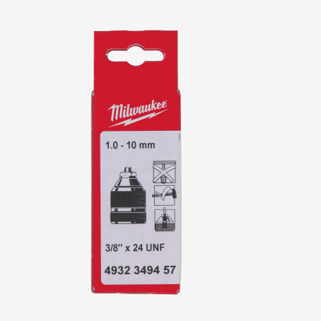 Патрон безключовий з запобіжним гвинтом MILWAUKEE 1-10 3/8"х24 Патрон безключовий з запобіжним гвинтом MILWAUKEE 1-10 3/8"х24