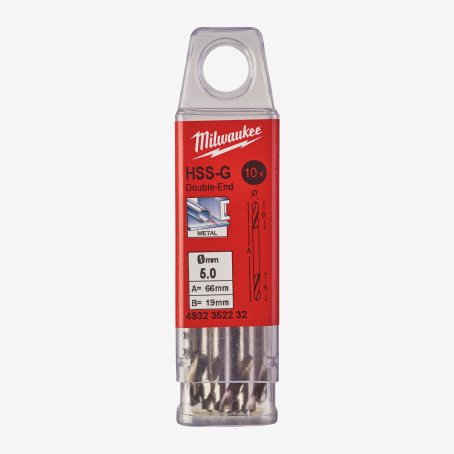 Свердло по металу HSS-G MILWAUKEE DIN1412, Ø5,0мм, двостороннє, (10шт) Свердло по металу HSS-G MILWAUKEE DIN1412, Ø5,0мм, двостороннє, (10шт)