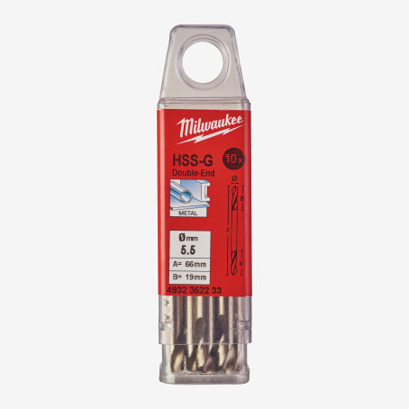 Свердло по металу HSS-G MILWAUKEE DIN1412, Ø5,5мм, двостороннє, (10шт) Свердло по металу HSS-G MILWAUKEE DIN1412, Ø5,5мм, двостороннє, (10шт)