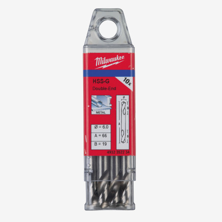 Свердло по металу HSS-G MILWAUKEE DIN1412, Ø6,0мм, двостороннє, (10шт) Свердло по металу HSS-G MILWAUKEE DIN1412, Ø6,0мм, двостороннє, (10шт)
