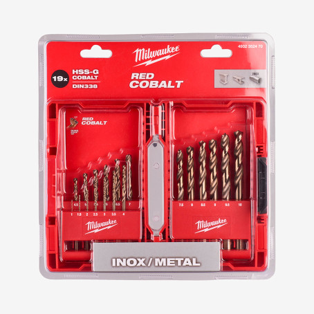 Набор сверл по металлу HSS-Co MILWAUKEE DIN338, (19шт) Набор сверл по металлу HSS-Co MILWAUKEE DIN338, (19шт)