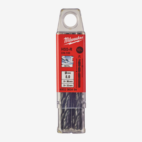 Сверло по металлу HSS-R MILWAUKEE DIN338, Ø5,0мм, (10шт) Сверло по металлу HSS-R MILWAUKEE DIN338, Ø5,0мм, (10шт)