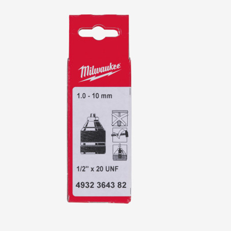 Патрон безключовий з запобіжним гвинтом MILWAUKEE 1-10 1/2"х20 Патрон безключовий з запобіжним гвинтом MILWAUKEE 1-10 1/2"х20