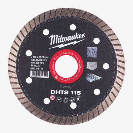 Диск алмазный MILWAUKEE DHTS 115, Ø115мм Диск алмазный MILWAUKEE DHTS 115, Ø115мм