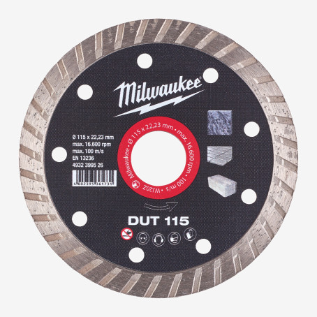 Диск алмазний MILWAUKEE DUT 115, Ø125мм
