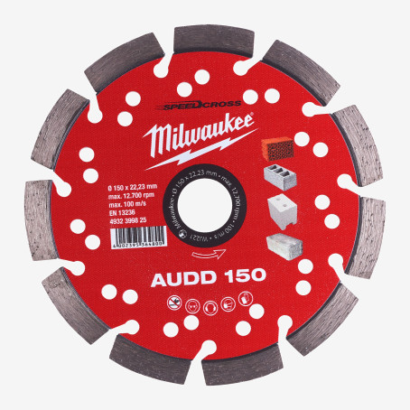 Диск алмазний Speedcross MILWAUKEE AUDD 150, Ø150мм Диск алмазний Speedcross MILWAUKEE AUDD 150, Ø150мм