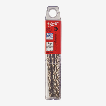 Свердло по металу HSS-G MILWAUKEE DIN340, Ø4,0x119мм, (10шт) Свердло по металу HSS-G MILWAUKEE DIN340, Ø4,0x119мм, (10шт)