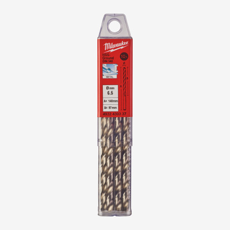 Сверло по металлу HSS-G MILWAUKEE DIN340, Ø6,5х148мм, (10шт) Сверло по металлу HSS-G MILWAUKEE DIN340, Ø6,5х148мм, (10шт)